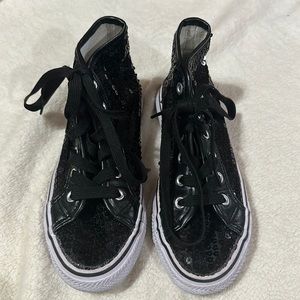 Balera Black Sequin High-Top Sneakers